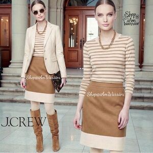 J.Crew NWT colorblock tan/ivory pencil skirt shop@iamwarrior